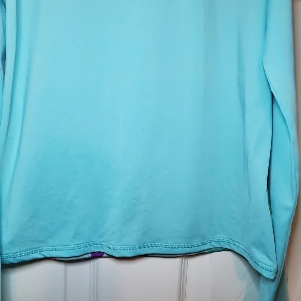Lands' End Long Sleeve Floral Print Swim Shirt Girl's Size L (10-12)